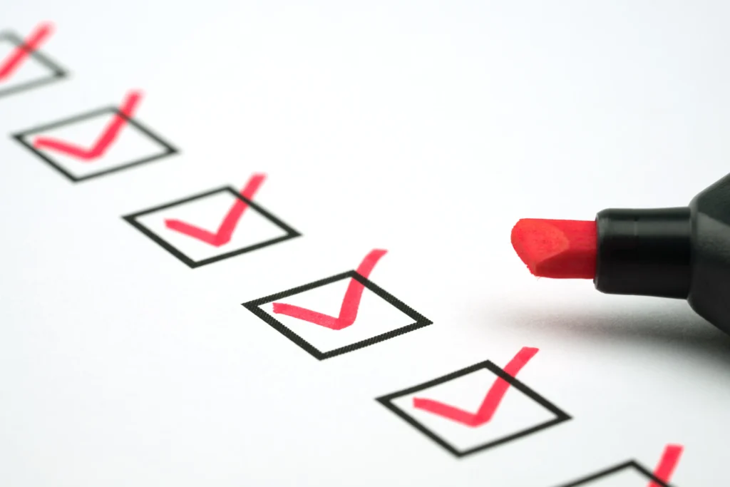 選び方のコツのチェックリスト