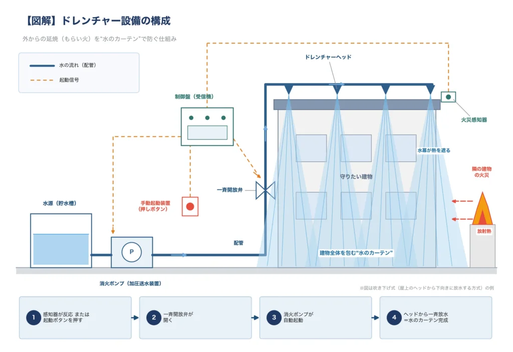 ドレンチャー設備構成図